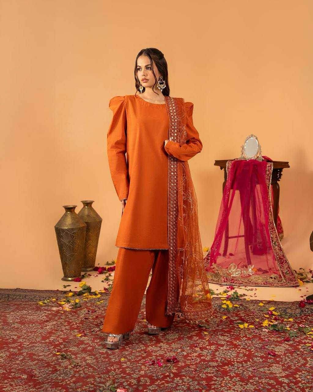 Crepe Silk Ladies Party wear Designer Suit - MYLUXURY LANE ENTERPRISE